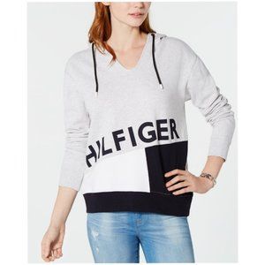 Tommy Hilfiger Hooded Logo-Print Sweatshirt Size: XS